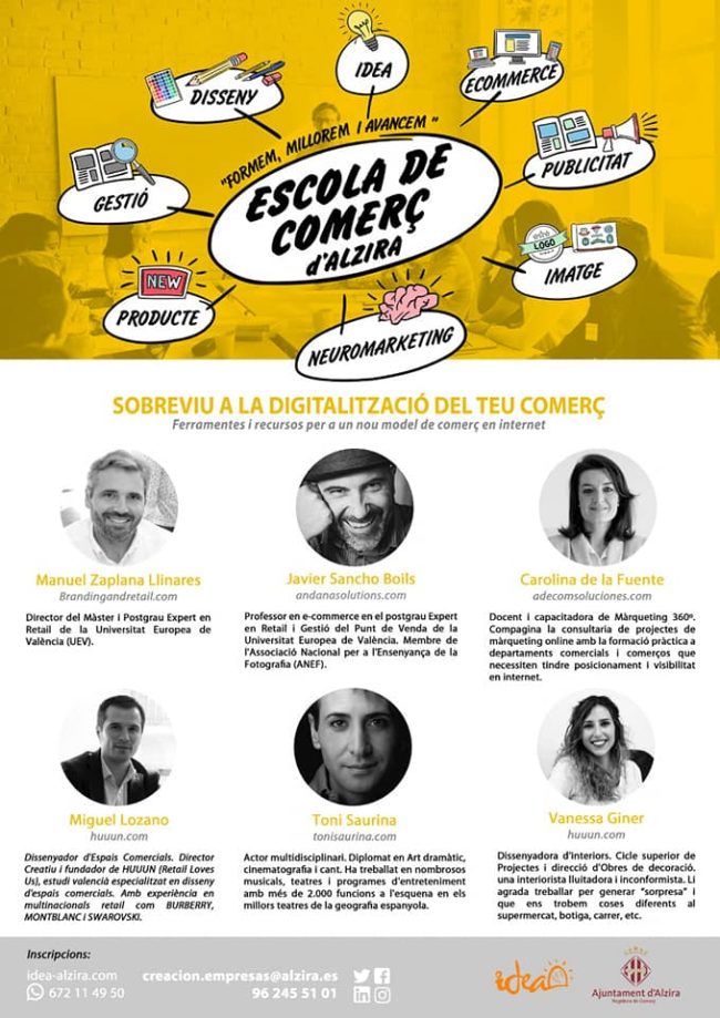Cartel profesorado Escuela de comercio Alzira 2019